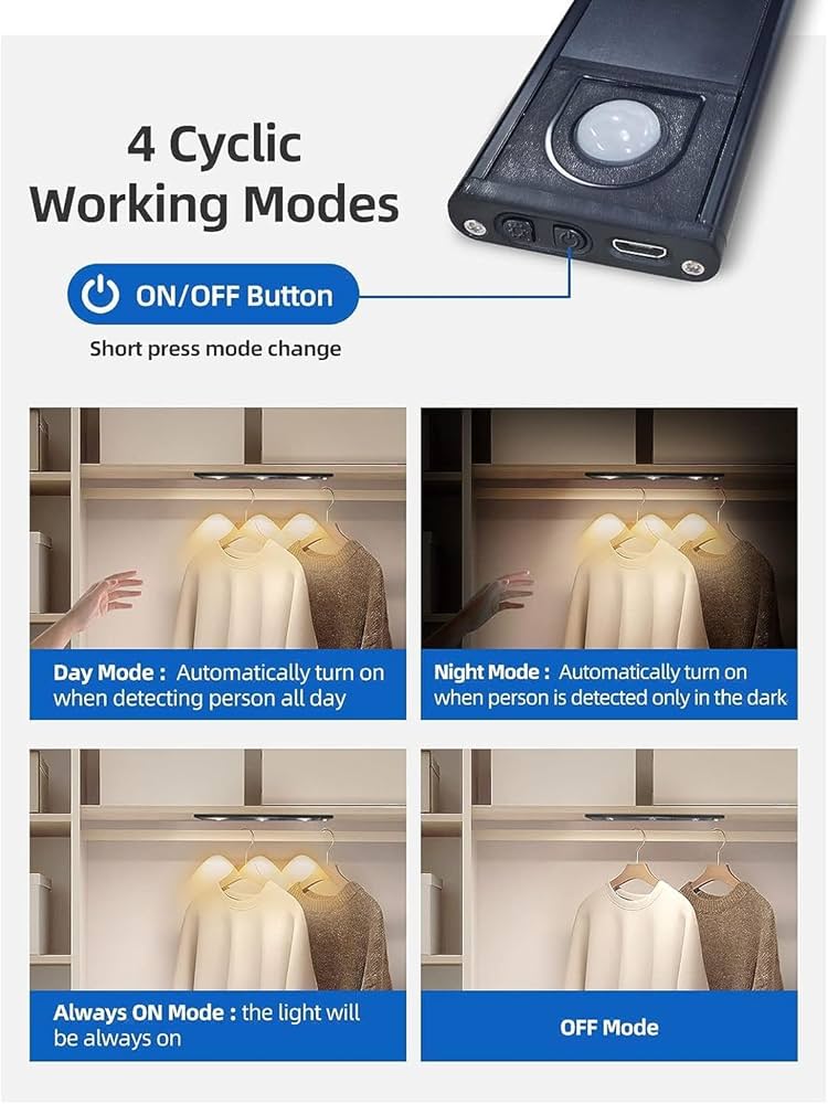 Led motion sensor cabinet light